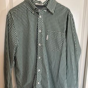 Ben Sherman green gingham longsleeve dress shirt